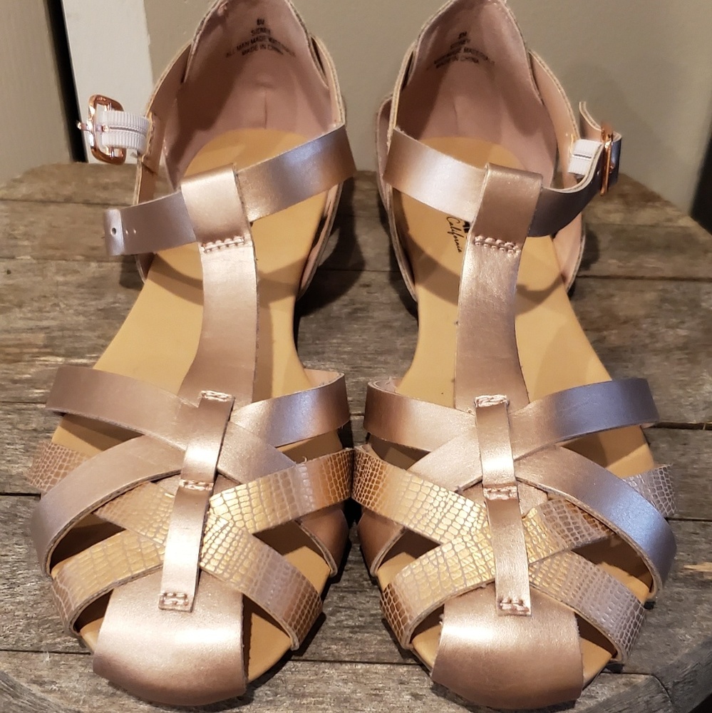 Rose Gold Caged Toe Flats